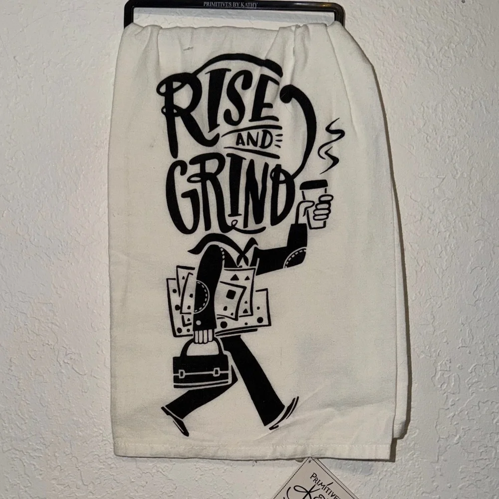 Primitives by Kathy LOL Towel Rise and Grind NWT New